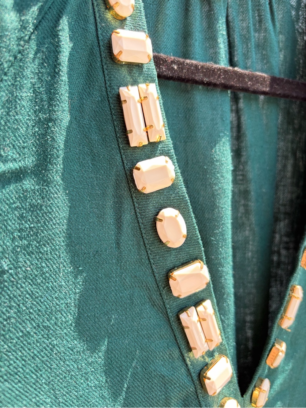🆕🌲ON34th Alix Friedberg Palm Royale Inspired Tunic Dress Forest Boho LinenBlend - Picture 7 of 17